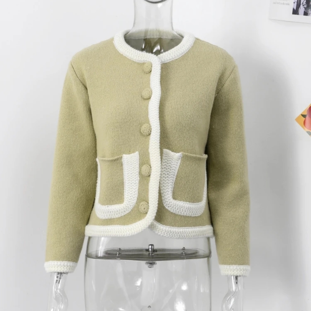 Slim O-neck Single Breasted Pockets Warm Coats Female 2024 - Picture 4 of 6